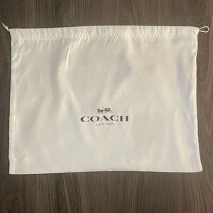 Coach NY White Satin Storage Dust Bag w/ Drawstring Size 19" x 15”